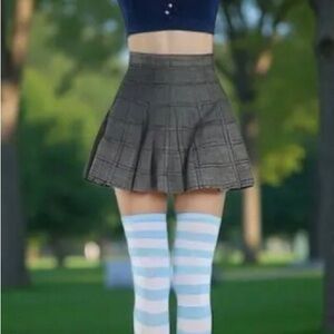 Thigh High Blue and White Striped Socks tall NEW